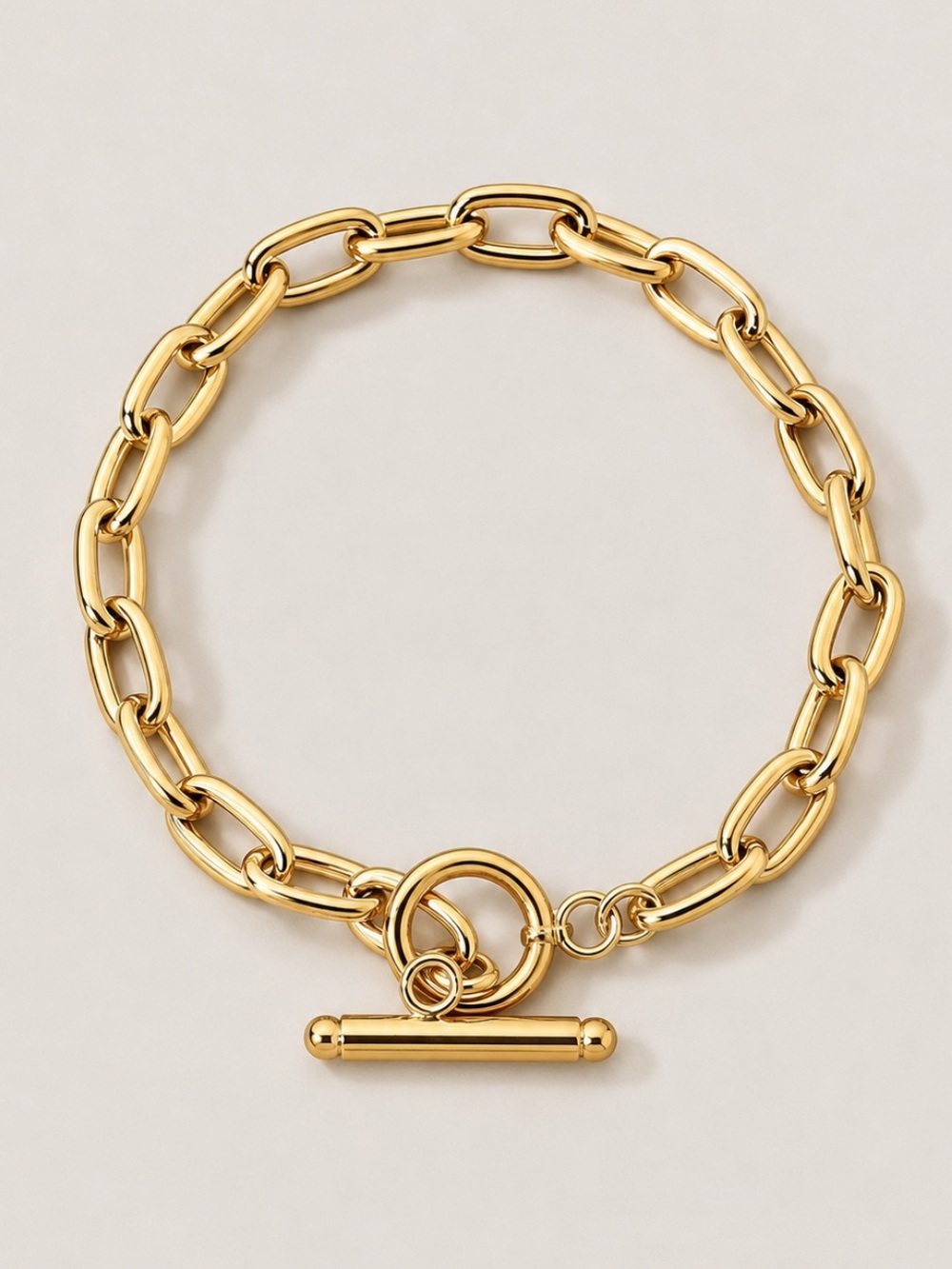 New! Gold Link Chain Toggle Bracelet NWOT